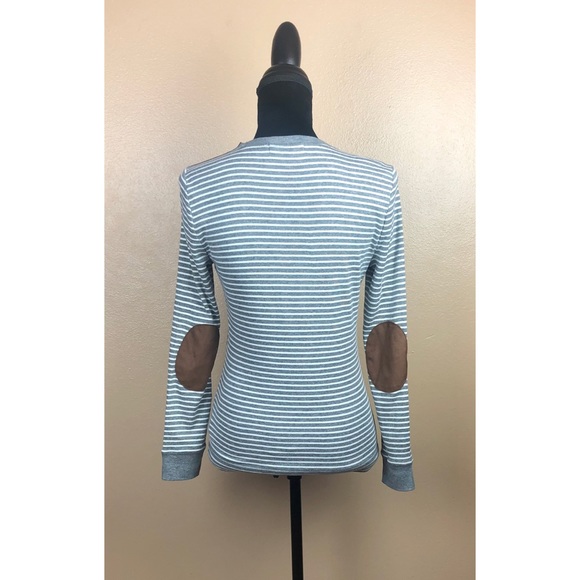 Ralph Lauren Striped Gray&White Long Sleeve Top - Picture 3 of 8